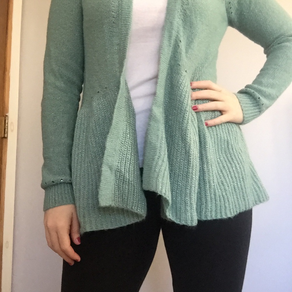 Elle Green Sparkly Cardigan